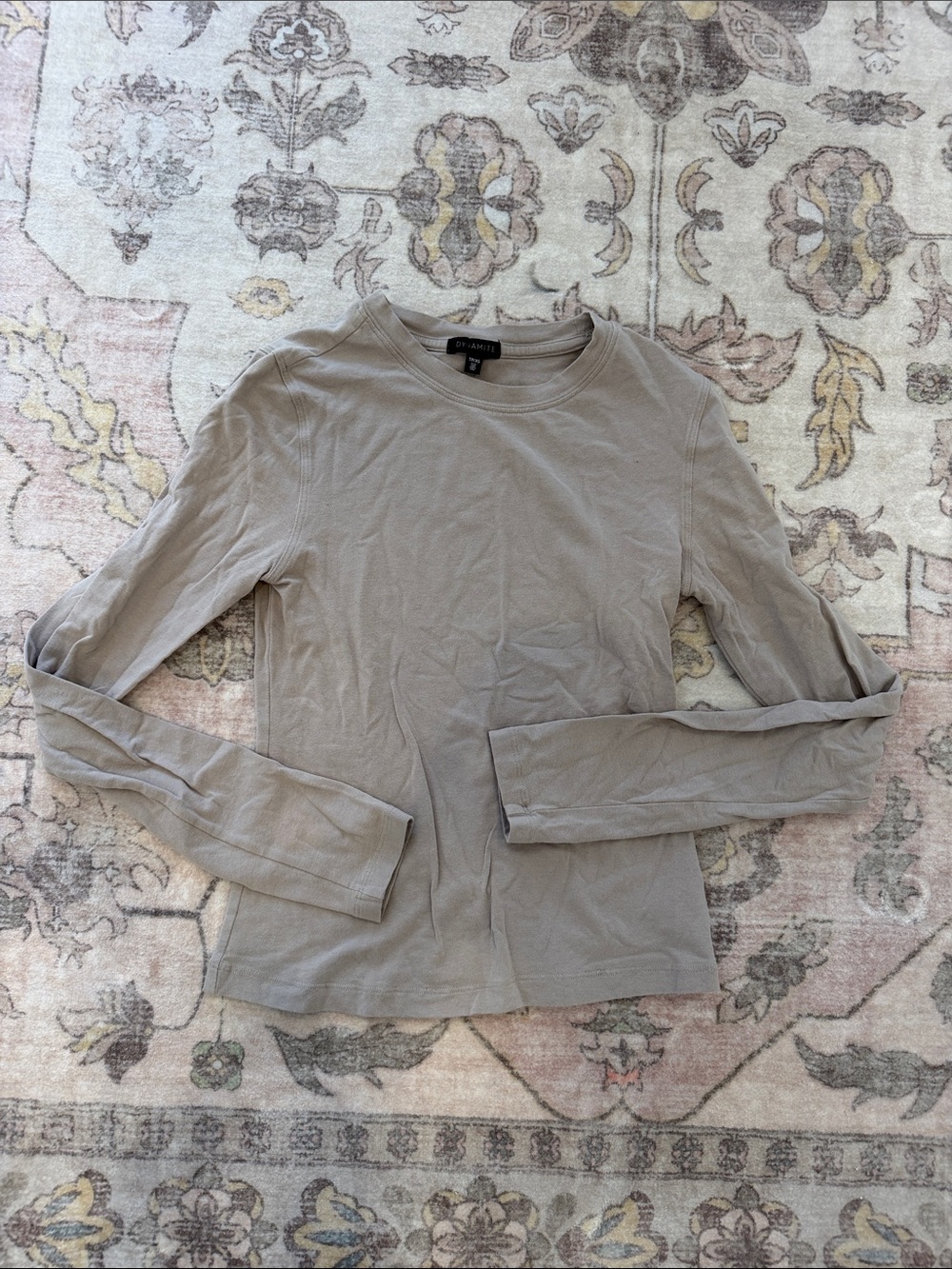 Dynamite Taupe Crewneck Short Sleeve Tee
